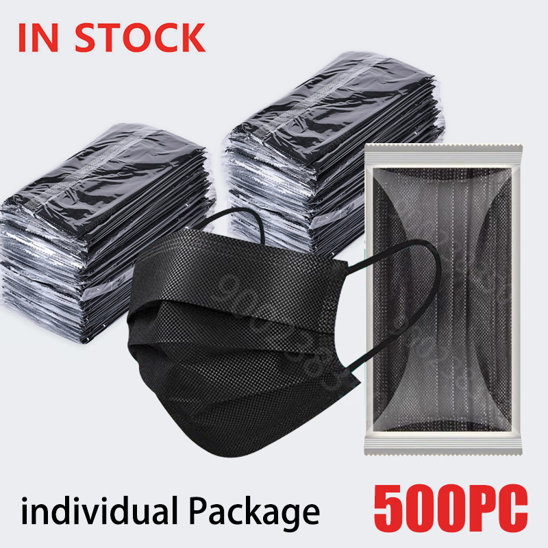 10-500Pcs Adults Mask Disposab - đánh giá và giá Black Face Mask Pack